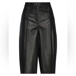 DROMe Black Leather Cropped Pants